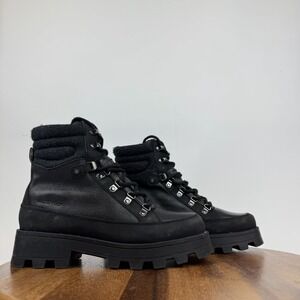 Womens Cougar Suma Black Leather Insulated Waterproof Winter Snow Boots Size 9 M